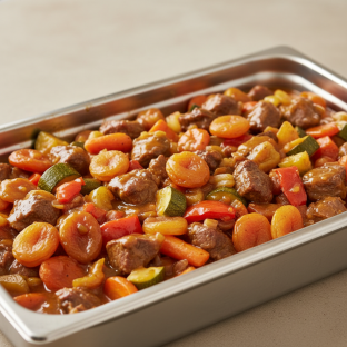 Tagine — Lamb With Mixed Veggies and Apricot Sauce (half Pan)