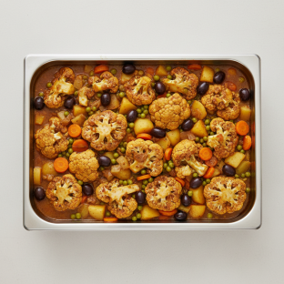 Tagine — Cauliflower With Black Olives, Peas, Carrots, Potatoes (full Pan)
