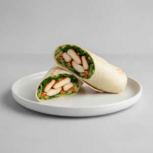 Tokyo Supergreens with Oven Roasted Chicken Wrap