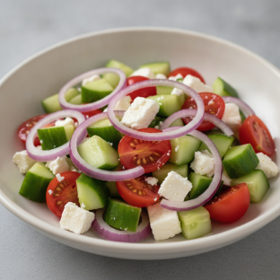 Cucumber-red Onion-feta-tomato Salad Cucumber-red Onion-feta-tomato Salad