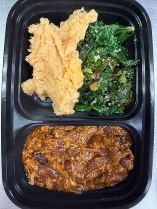 Pork Ropa Vieja with Chipotle Papas and Kale
