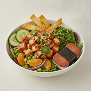 Sweet Sesame Chicken Salad Bowl Combo (Regular) — Mixed Greens / Garlic Spam Musubi