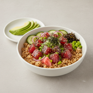 Gluten Free Umami Ahi Bowl Combo (Regular) — Brown Rice / Side of Avocado