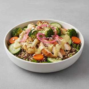 Chicken Mixed Bowl with Lemon Thyme Sauce Chicken Mixed Bowl with Lemon Thyme Sauce