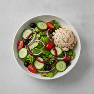 Garden Salad - Red Wine Vinaigrette With Tuna Salad Garden Salad - Red Wine Vinaigrette With Tuna Salad