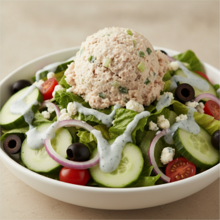 Garden Salad - Blue Cheese With Tuna Salad Garden Salad - Blue Cheese With Tuna Salad