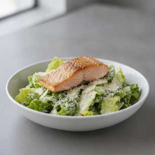 Caesar Salad With Baked Salmon Caesar Salad With Baked Salmon