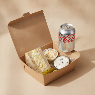 Sandwich Boxed Lunch — Egg Salad Sandwich / Diet Soda Sandwich Boxed Lunch — Egg Salad Sandwich / Diet Soda