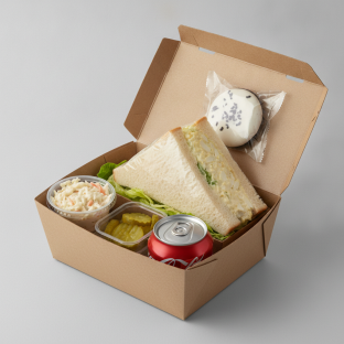 Sandwich Boxed Lunch — Egg Salad Sandwich / Regular Soda Sandwich Boxed Lunch — Egg Salad Sandwich / Regular Soda