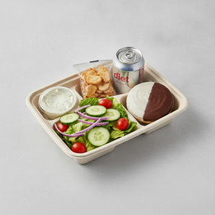 Garden Salad Boxed Lunch — Blue Cheese Dressing / Black & White Cookie / Diet Soda Garden Salad Boxed Lunch — Blue Cheese Dressing / Black & White Cookie / Diet Soda
