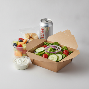 Garden Salad Boxed Lunch — Blue Cheese Dressing / Fruit Cup / Diet Soda Garden Salad Boxed Lunch — Blue Cheese Dressing / Fruit Cup / Diet Soda