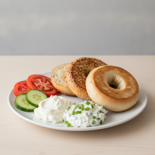 Bagels and Vegan Schmears - Bagels, Plain Tofu and Scallion Tofu Cream Cheese