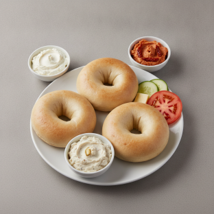 Bagels and Schmears - Bialy Bagels and Cream Cheeses