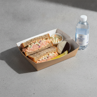 Sandwich Boxed Lunch — Hot Smoked Salmon Salad Sandwich / Bottled Water Sandwich Boxed Lunch — Hot Smoked Salmon Salad Sandwich / Bottled Water
