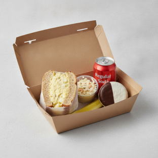 Sandwich Boxed Lunch — Egg Salad Sandwich / Regular Soda Sandwich Boxed Lunch — Egg Salad Sandwich / Regular Soda