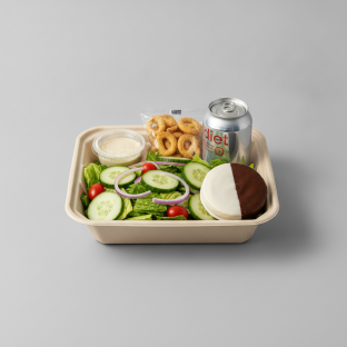 Garden Salad Boxed Lunch — Caesar Dressing / Black & White Cookie / Diet Soda Garden Salad Boxed Lunch — Caesar Dressing / Black & White Cookie / Diet Soda