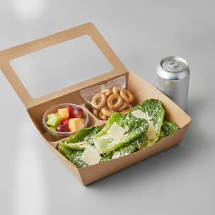 Caesar Salad Boxed Lunch — Fruit Cup / Regular Soda Caesar Salad Boxed Lunch — Fruit Cup / Regular Soda