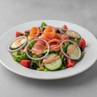 Garden Salad - Russian With Smoked Salmon Garden Salad - Russian With Smoked Salmon