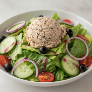 Garden Salad - Raspberry Vinaigrette With Tuna Salad Garden Salad - Raspberry Vinaigrette With Tuna Salad