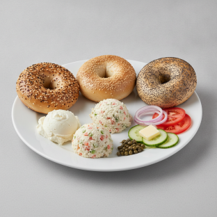 Whitefish Traditional Breakfast Bagel - Plain and Vegetable Cream Cheese Whitefish Traditional Breakfast Bagel - Plain and Vegetable Cream Cheese