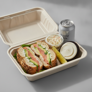 Sandwich Boxed Lunch — The Flatiron Sandwich / Regular Soda