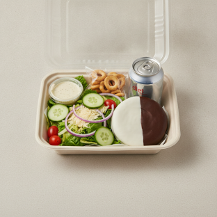 Garden Salad Boxed Lunch — Caesar Dressing / Black & White Cookie / Diet Soda