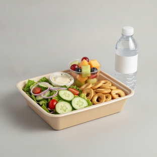 Garden Salad Boxed Lunch — Caesar Dressing / Fruit Cup / Bottled Water