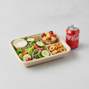 Garden Salad Boxed Lunch — Caesar Dressing / Fruit Cup / Regular Soda