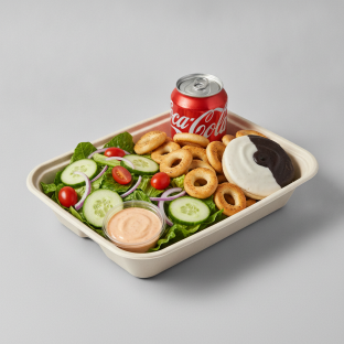 Garden Salad Boxed Lunch — Russian Dressing / Black & White Cookie / Regular Soda