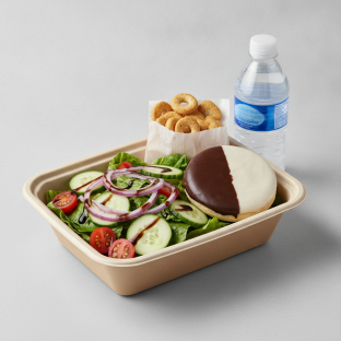 Garden Salad Boxed Lunch — Balsamic Vinegar & Olive Oil / Black & White Cookie / Bottled Water