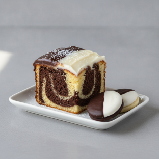 Black and White Russian Coffee Cake Platter (Small)