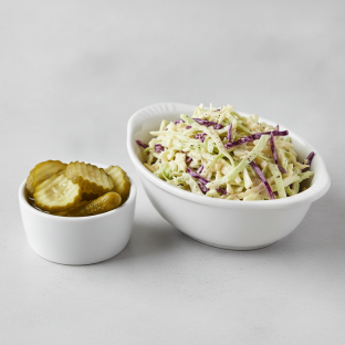 Side Pickles and Coleslaw