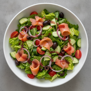Garden Salad - Red Wine Vinaigrette With Smoked Salmon