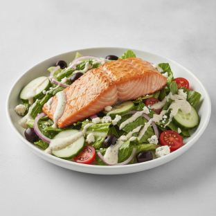 Garden Salad - Blue Cheese With Baked Salmon