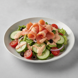 Garden Salad - Russian With Smoked Salmon
