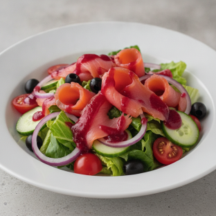 Garden Salad - Raspberry Vinaigrette With Smoked Salmon