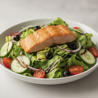 Garden Salad - Balsamic With Baked Salmon