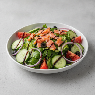 Garden Salad - Balsamic With Smoked Salmon