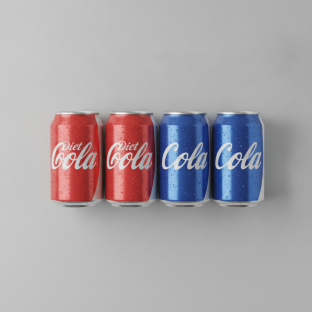Assorted Individual Sodas — Half Diet and Half Regular Sodas