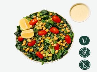 Kale Caesar Salad with Chickpeas