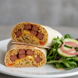 Spam Bachi Wrap with Side Salad