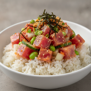 Regular Spicy Ahi over White Rice