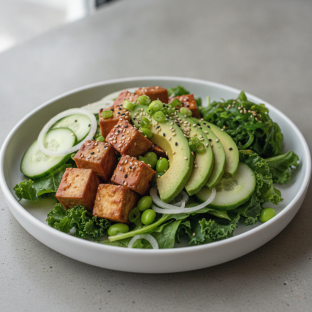 Regular Sweet Shoyu Tofu (v) over Salad