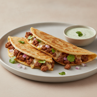 Chipotle Keema Flour Tortilla Quesadilla Chipotle Keema Flour Tortilla Quesadilla