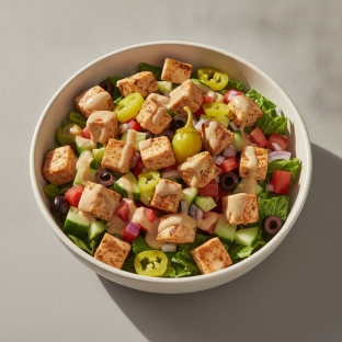 Chicken Salad Bowl with Lemon Tahini Vinaigrette Chicken Salad Bowl with Lemon Tahini Vinaigrette