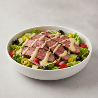 Beef Salad Bowl with Lemon Tahini Vinaigrette Beef Salad Bowl with Lemon Tahini Vinaigrette