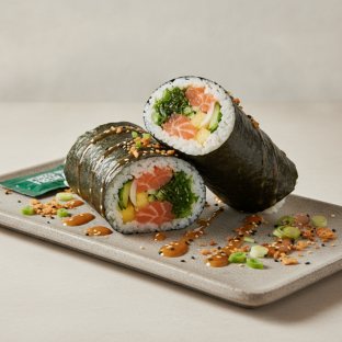 Yuzu Ponzu Salmon Burrito Platter