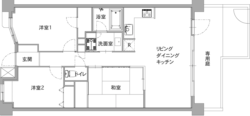 中古マンションのリノベーション前の間取り図