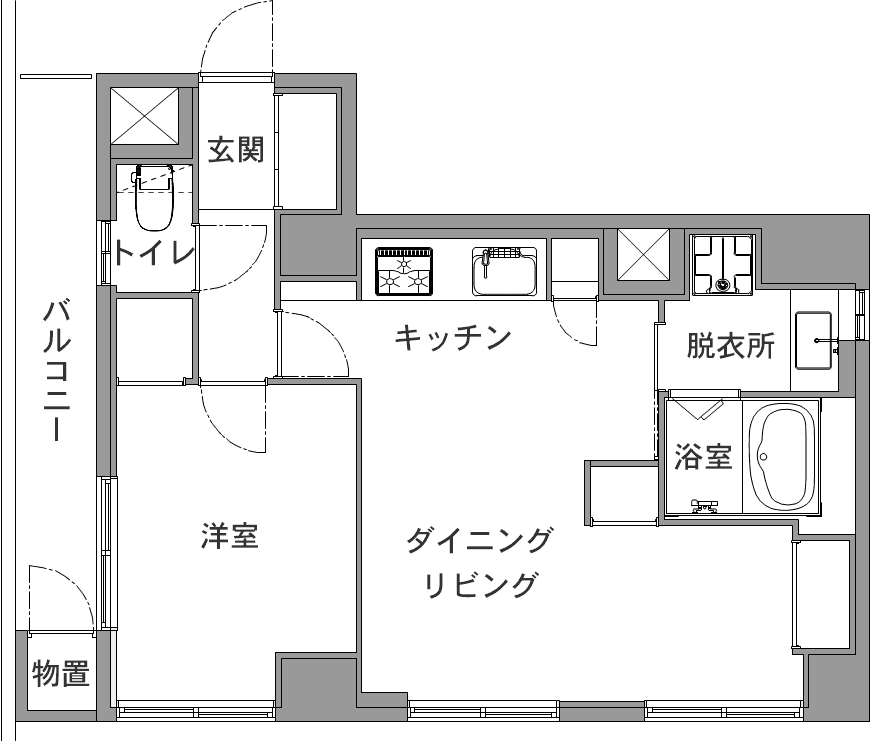 中古マンションのリノベーション前の間取り図