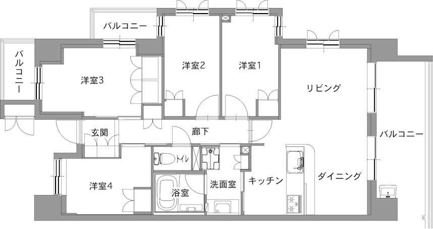 中古マンションのリノベーション前の間取り図